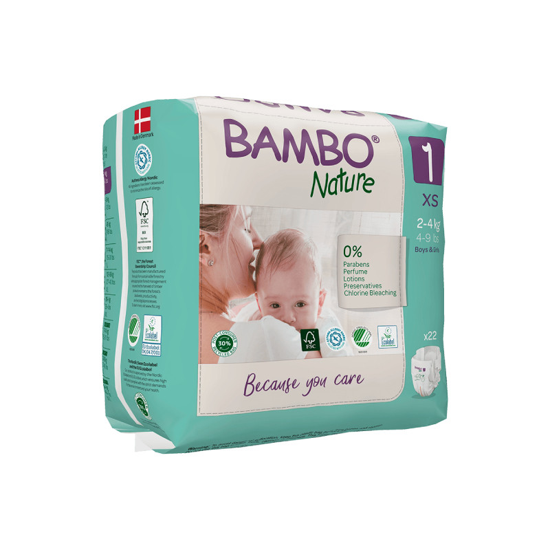 Bambo Nature Fraldas 1 XS de 2-4Kg x22 unidades