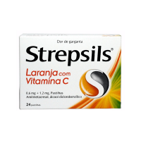 Strepsils Laranja com Vitamina C, 1,2/0,6 mg x 24 pst