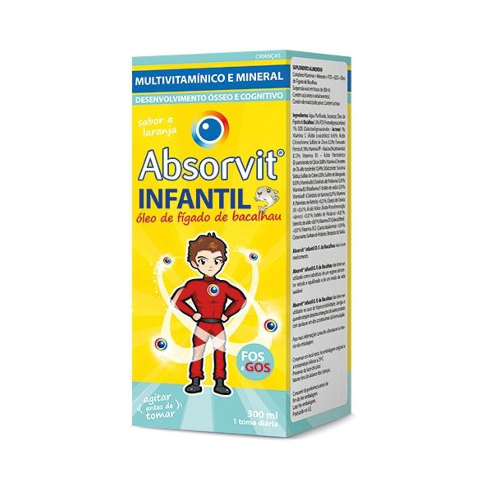 Absorvit Infantil Óleo de Fígado de Bacalhau +Vitaminas 300ml