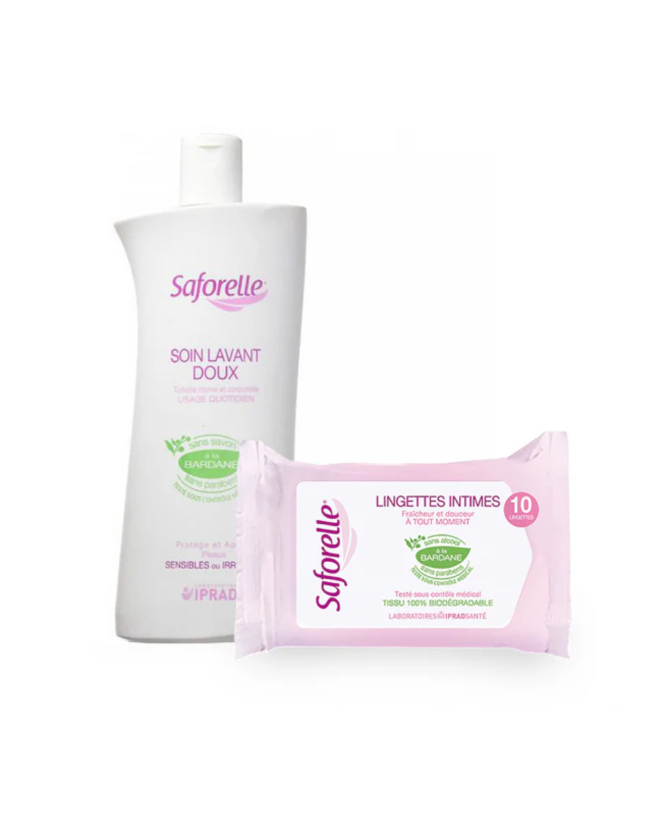 Saforelle Solução Lavagem Íntima 250 ml com Oferta de Toalhetes Íntimos 10 Unidade(s)