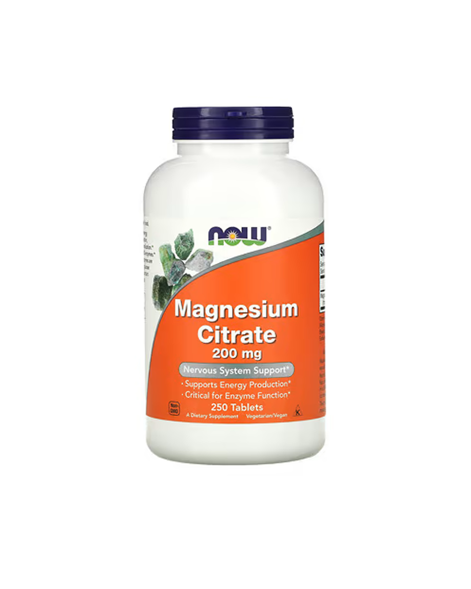 NOW Magnesium Citrato 200mg | Saúde muscular e óssea