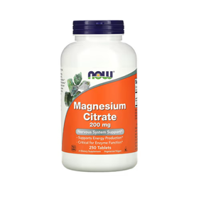 NOW Magnesium Citrato 200mg | Saúde muscular e óssea